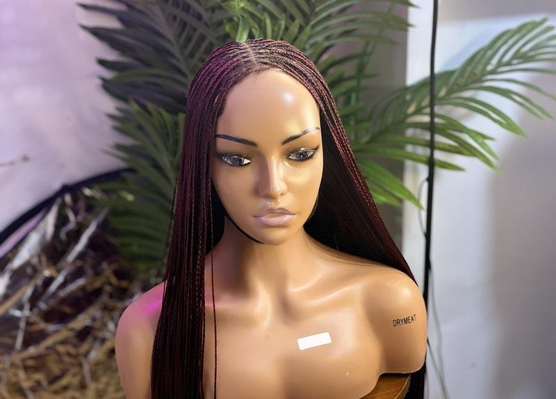 Knotless Braids Wig with Bone Straight Extension