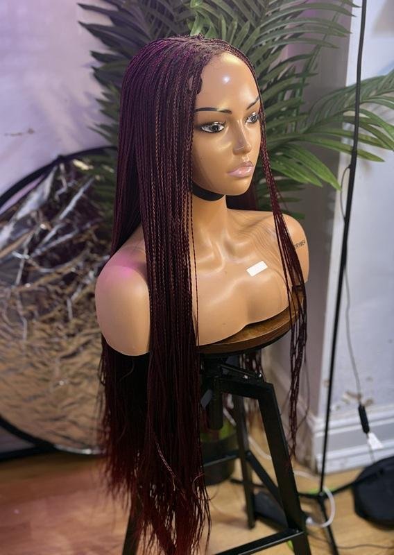 Knotless Braids Wig with Bone Straight Extension