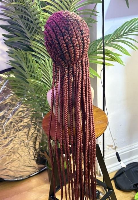 Braided Feed in Cornrow Wig